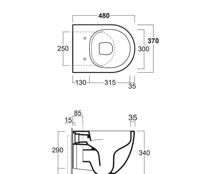 Simas Vignoni, Унитаз подвесной, VI28 bianco matt