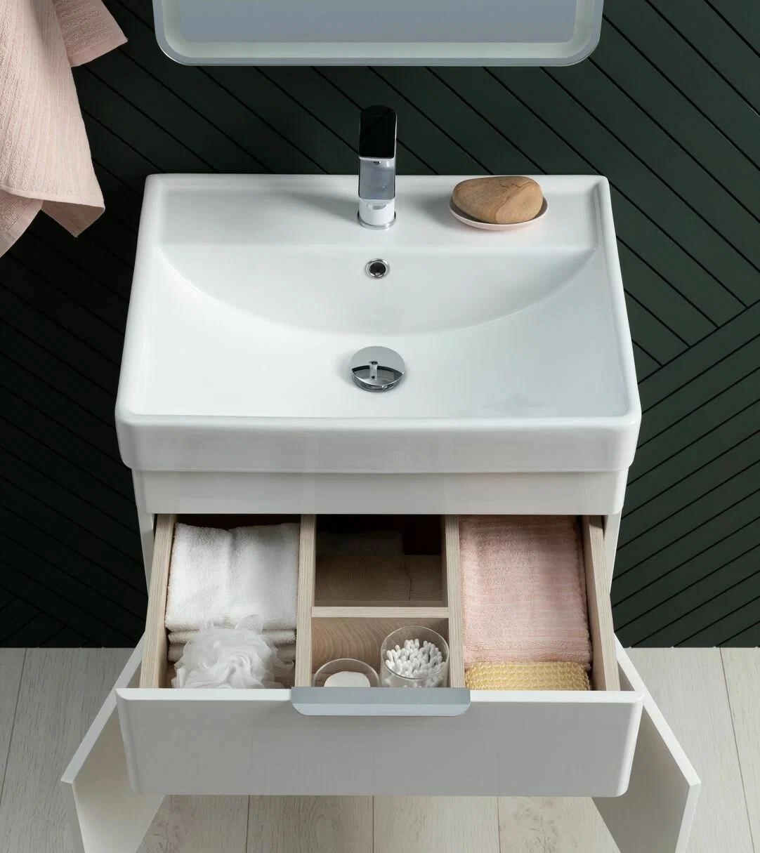 Aquanet Ирис, Тумба с раковиной, 4620008197456 / Элеганс 85 / Вн Крв02