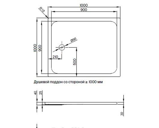 Душевой поддон - Bette, Ultra, 100x100x2.5 см, 5940-000