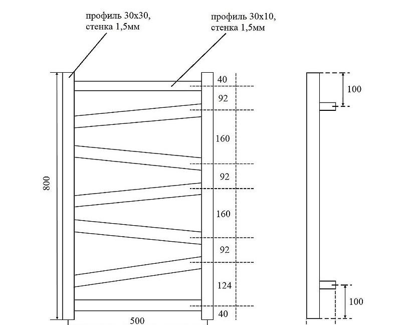 Полотенцесушитель водяной - Point, Феникс, 9x53x80 см, PN15158B