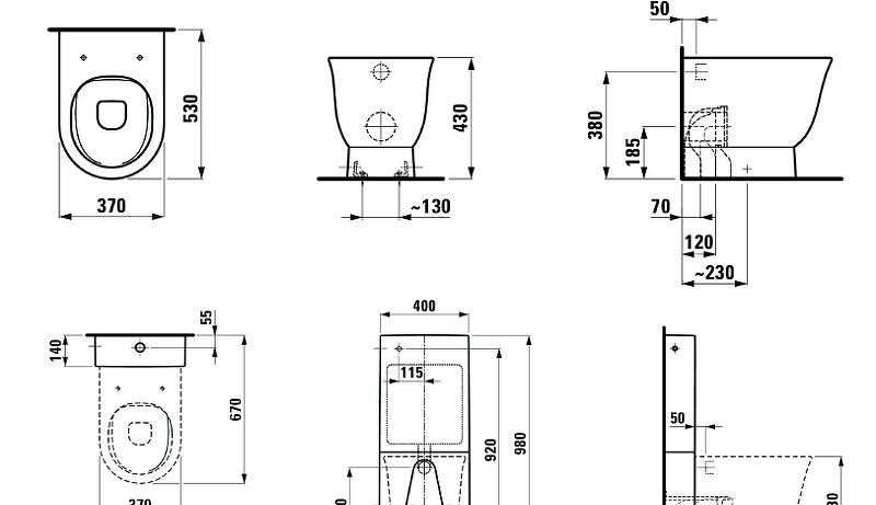 Laufen The New Classic, Унитаз приставной, 8.2385.1.000.000.1