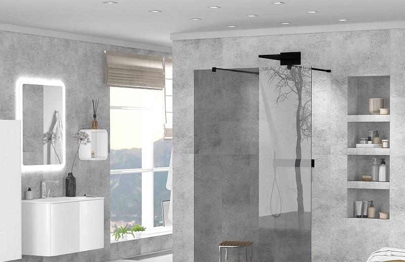 Душевая перегородка - Cezares, Liberta, 8x120x195 см, LIBERTA-L-2-120-120-GR-NERO