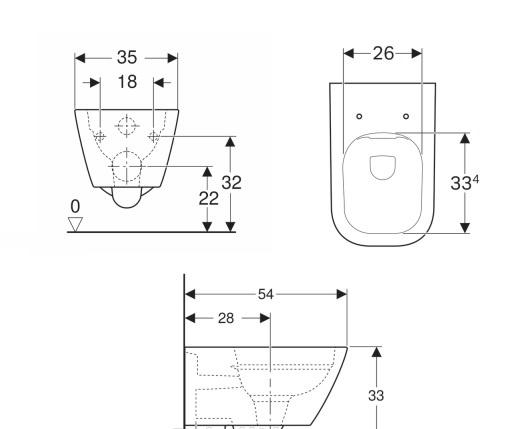 Geberit Smyle Square, Унитаз подвесной, 500.208.01.1