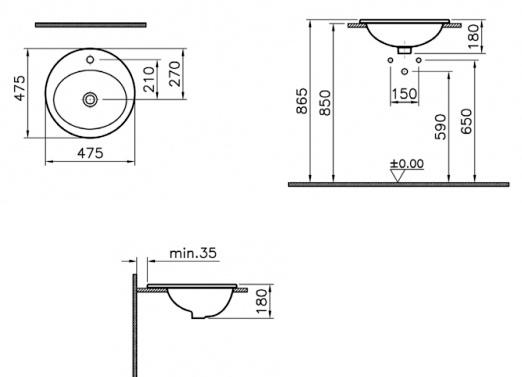 Vitra S20, Раковина, 5467B003-0001