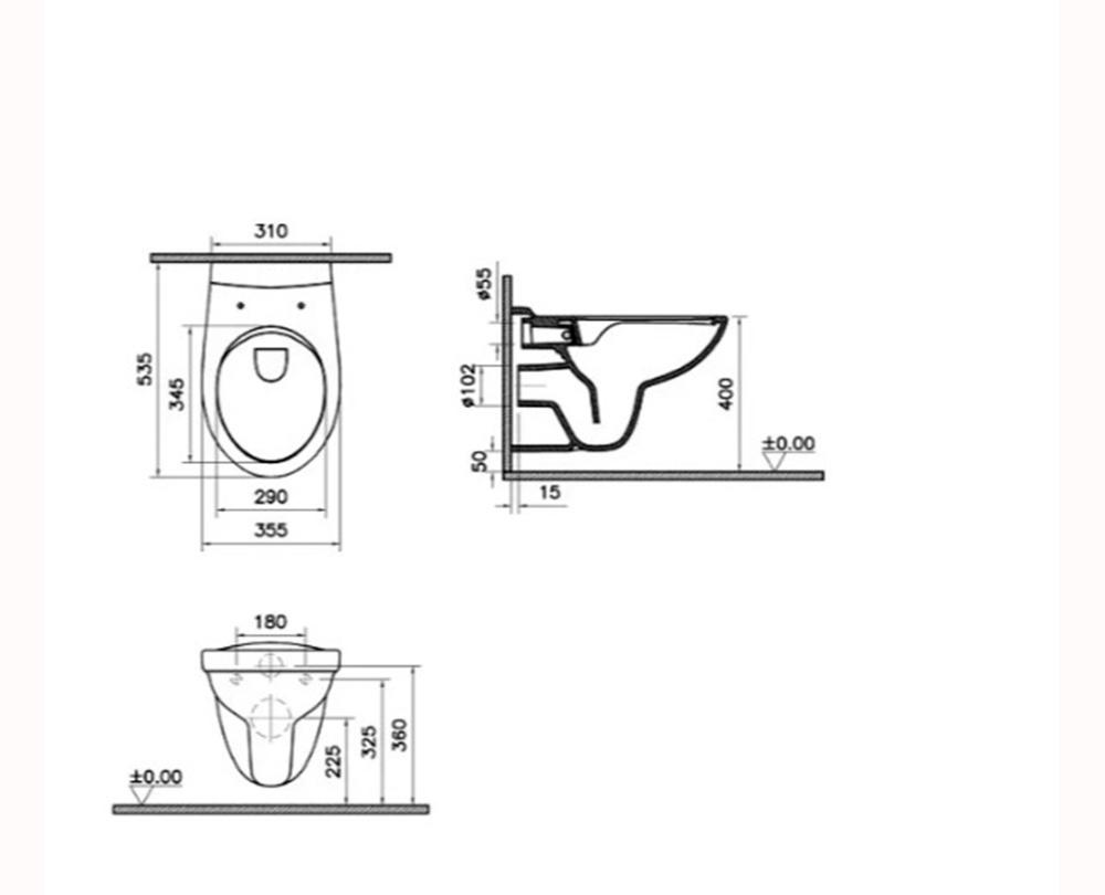 Vitra Spinflush, Унитаз подвесной с инсталляцией и кнопкой, сет AquatekVitrA S10 SpinFlush