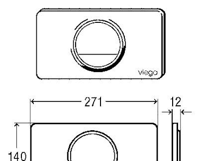 Кнопка смыва - Viega, Visign for Style 13, 1.2x27.1x14 см, 654504