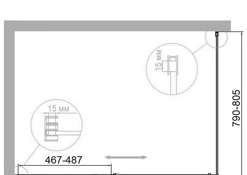 Душевой уголок - Cezares, Duet Soft-M, 80x110x195 см, DUET SOFT-M-AH-1-110/80-C-Cr