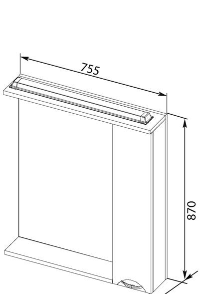 Aquanet Гретта, Шкаф-зеркало, 00176899