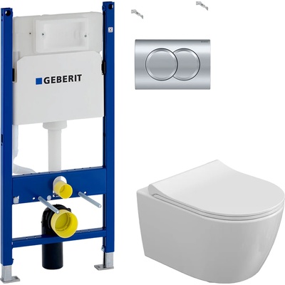 Geberit без коллекции, Унитаз подвесной с инсталляцией и кнопкой, PN48356G