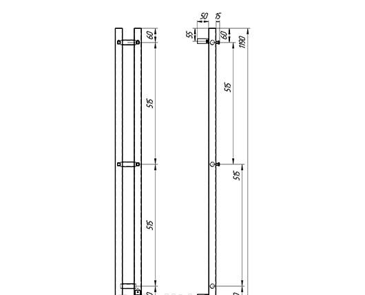 Полотенцесушитель электрический - Point, Гермес, 4.5x11x119 см, PN13812