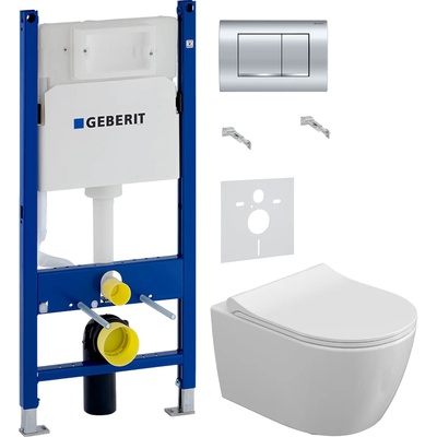Geberit без коллекции, Унитаз подвесной с инсталляцией и кнопкой, WC.CC/BEST/2-P/WHT.G