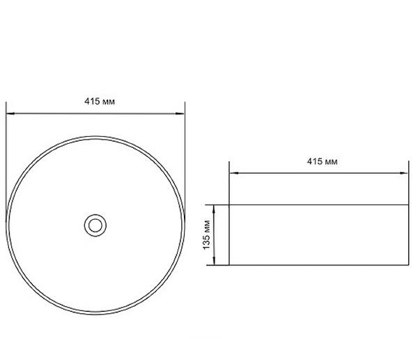 Раковина - Aquanet, Moon, 41.5x41.5x13.5 см, 00245827 / T-14 MB