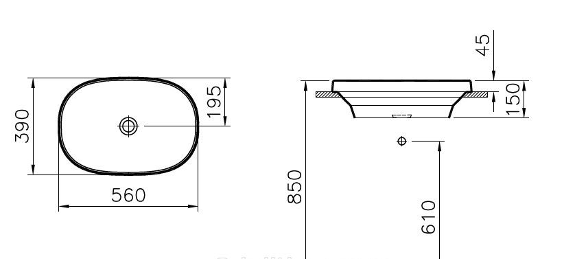 Vitra Frame, Раковина, 5652B403-0016