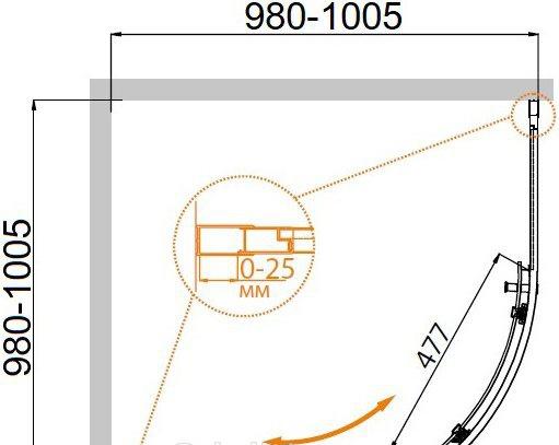 Душевой уголок - Cezares, Molveno, 100x100x195 см, R-1-100-C-Cr-IV / MOLVENO-R-1-100-C-Cr-IV