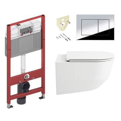 Laufen Pro, Унитаз подвесной с инсталляцией и кнопкой, 8.6996.6.940.041.2