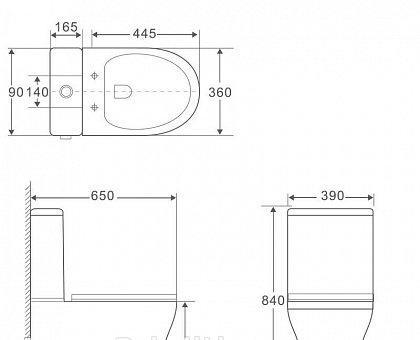 Aquanet Rimless Cube, Унитаз компакт, CL-12248B