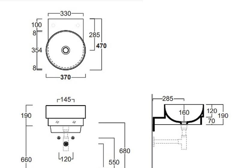 Раковина - Simas, Po-mo, 47x37x19 см, FLS-WHT-5931