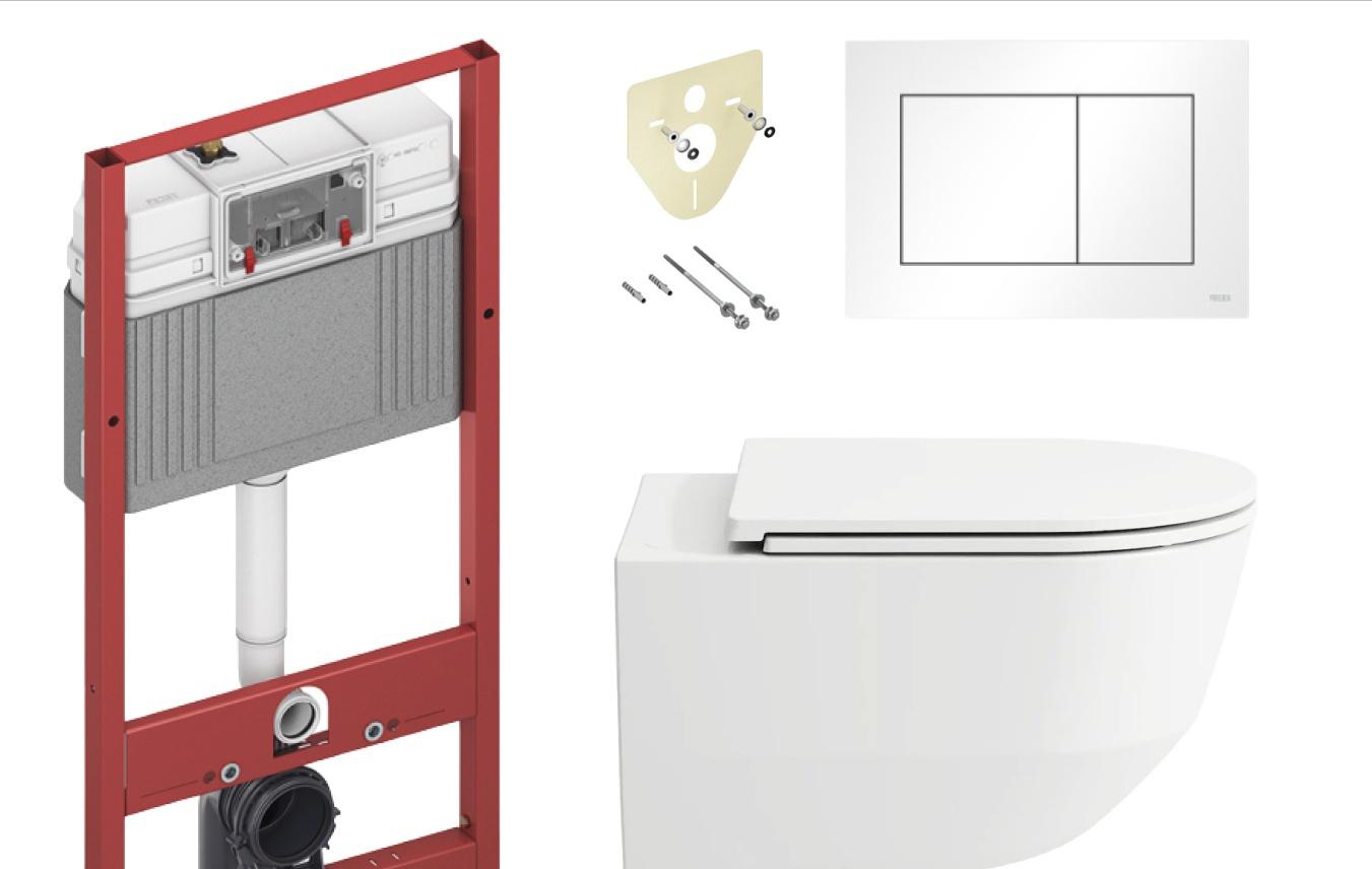 Laufen Pro, Унитаз подвесной с инсталляцией и кнопкой, 8.6996.6.940.041.3