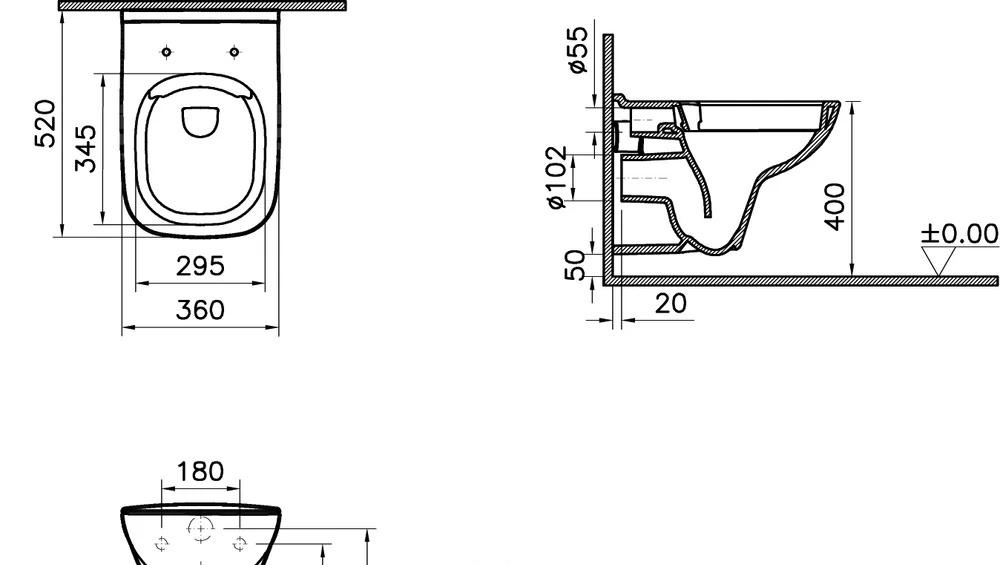 Geberit без коллекции, Унитаз подвесной с инсталляцией и кнопкой, E77725-0