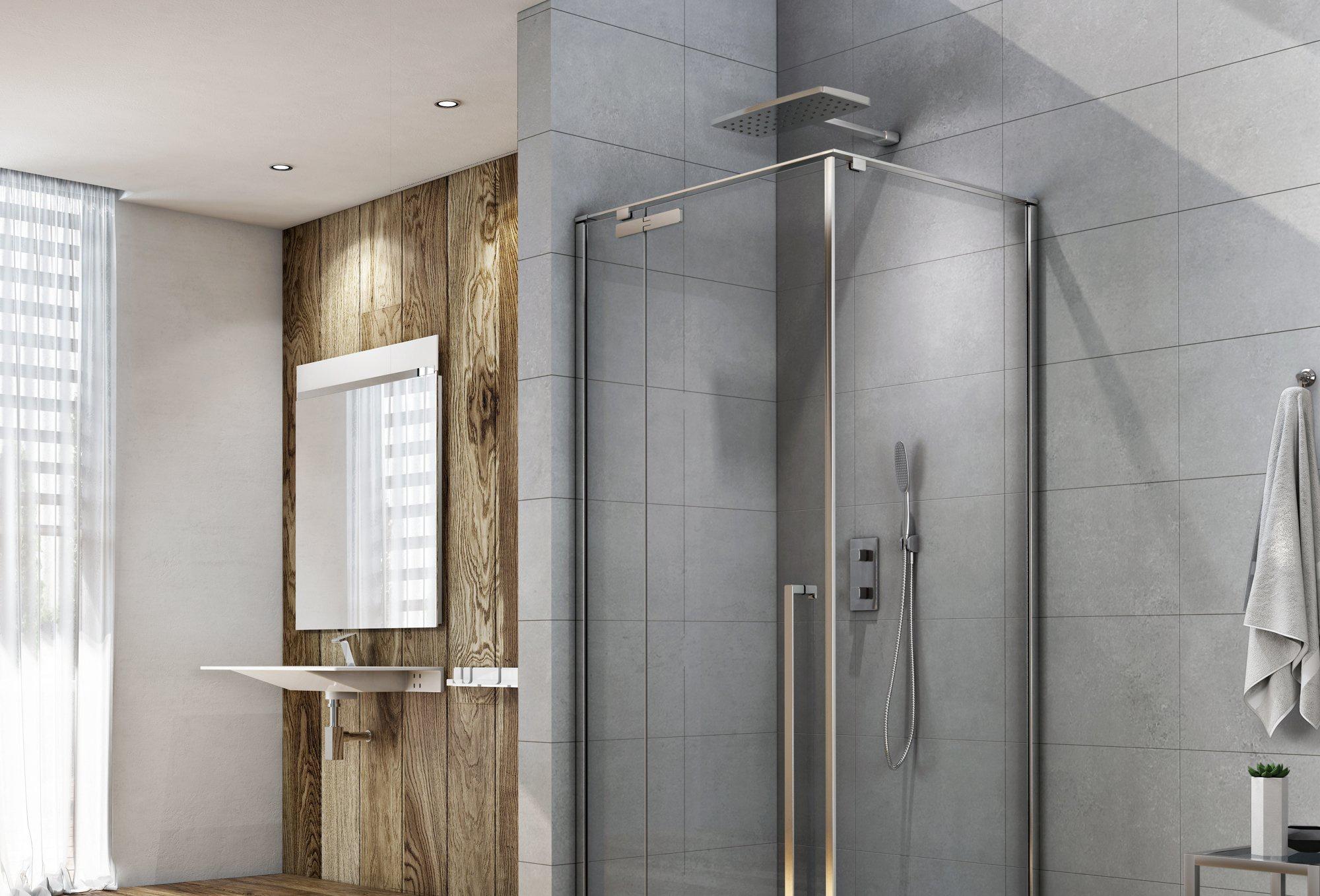 Душевой уголок - Aquanet, Ideal, 89x139x200 см, 00243630 / AE-AXC94MB-S-C