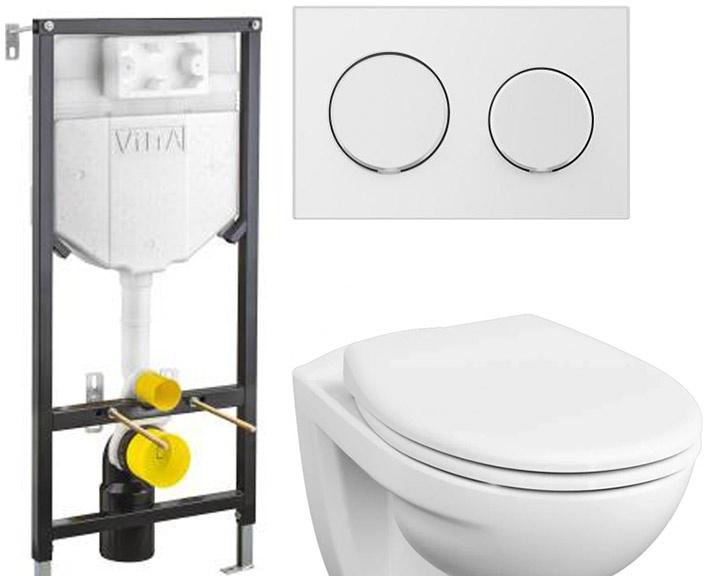 Vitra Spinflush, Унитаз подвесной с инсталляцией и кнопкой, 9842B003-7206