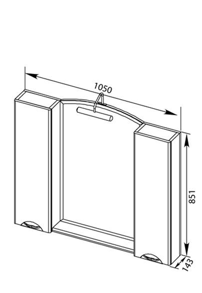 Aquanet Асти, Шкаф-зеркало, MARINO-1000-2C-SO-BO-P