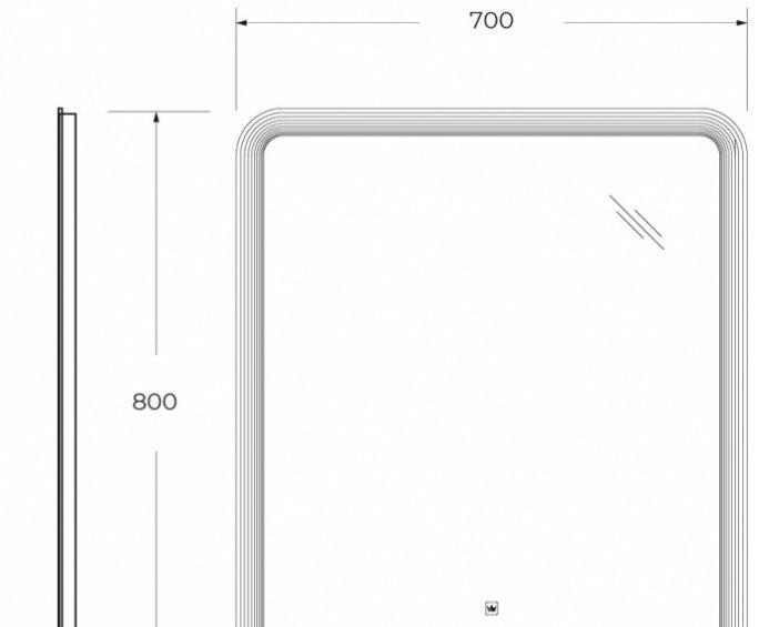 Cezares Duet, Зеркало, CZR-SPC-DUET-700-800-LED-TCH