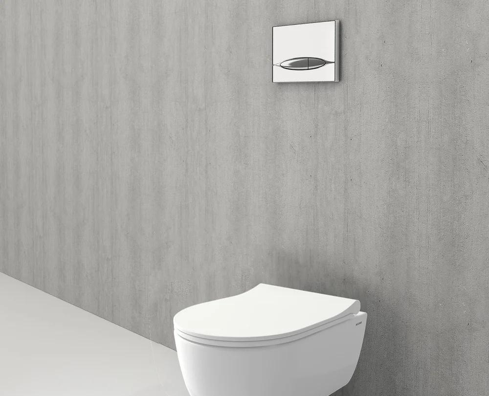 Bocchi V-Tondo, Унитаз подвесной с инсталляцией и кнопкой, BB084CH-TOR