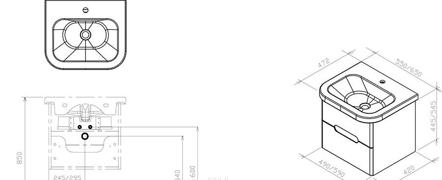 Ravak Chrome II, Тумба для раковины, X000001291