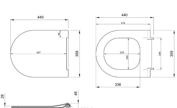 Bocchi V-Tondo, Унитаз подвесной, AQ1263N-00