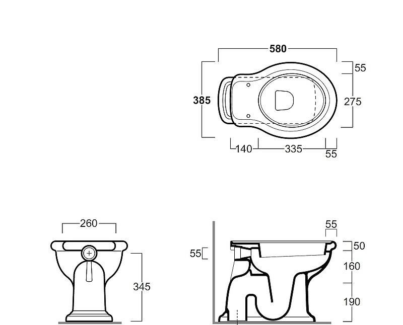 Simas Lante, Унитаз приставной, LA01bi