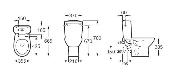Roca Victoria, Унитаз компакт, 34239U000
