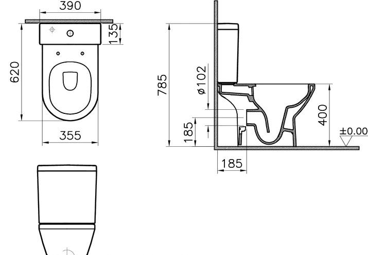 Vitra Integra Round, Унитаз компакт, 9833B003-7206