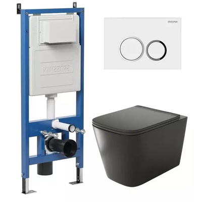 Grossman без коллекции, Унитаз подвесной с инсталляцией и кнопкой, 97.4441BMS.01.000