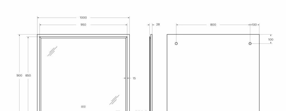 Cezares Interni, Зеркало, CZR-SPC-INT-1000-900-LED-TCH-WARM-BORO