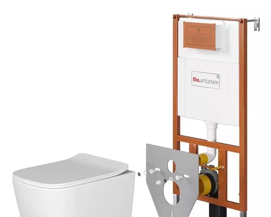 ArtCeram A16, Унитаз подвесной с инсталляцией и кнопкой, 700.101.03