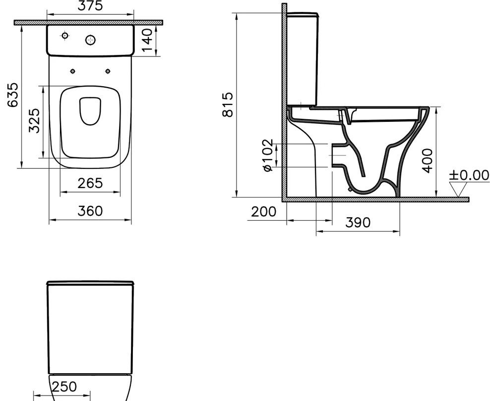Vitra Polar, Унитаз компакт, 9843B003-7201