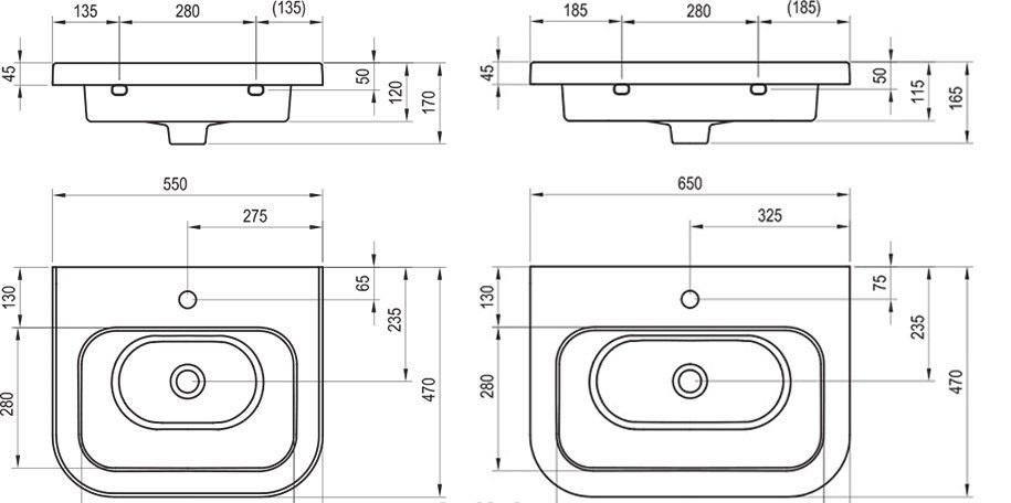 Ravak Chrome, Умывальник, XJG01165000