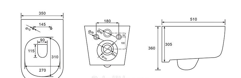 Aquatek Дива, Унитаз подвесной, AQ2012-00