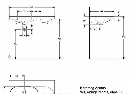 Geberit Acanto, Раковина, 500.626.01.2