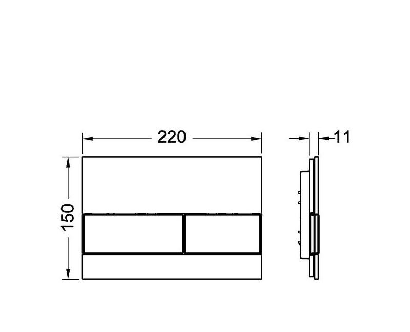 Кнопка смыва - Tece, Square, 2.4x22x15 см, 9240805