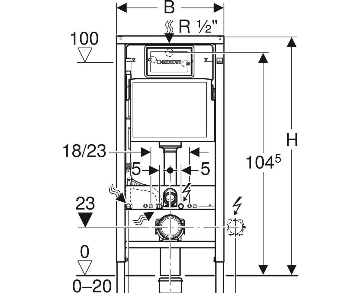 Система инсталляции (комплект) - Geberit, Duofix, 12x50x132 см, 458.124.21.5
