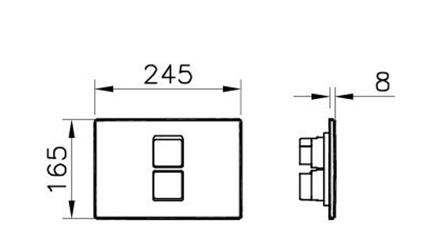 Кнопка смыва - Vitra, Twin, 16.5x24.5 см, 740-0102
