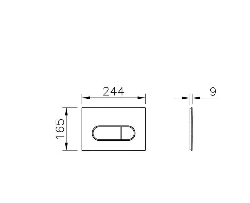 Vitra Integra Square, Унитаз подвесной с инсталляцией и кнопкой, 9856B003-7207