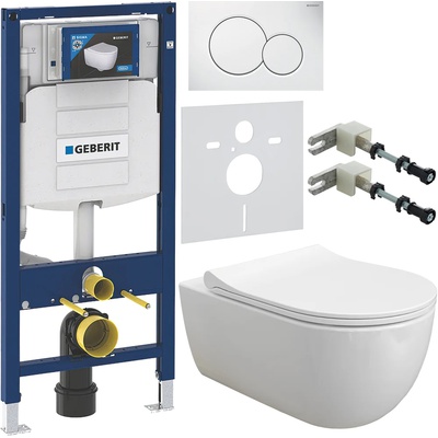 Geberit без коллекции, Унитаз подвесной с инсталляцией и кнопкой, IS90151.801900