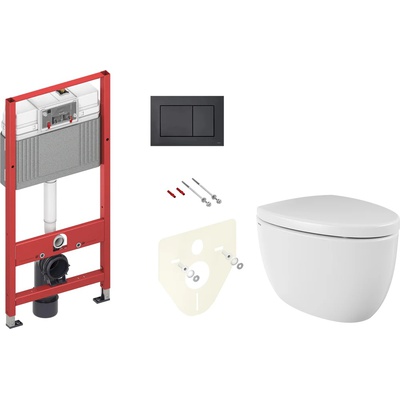 Bocchi Etna, Унитаз подвесной с инсталляцией и кнопкой, 500.124.TC.R