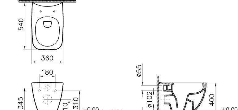 Vitra Shift, Унитаз подвесной с инсталляцией и кнопкой, VT1-51T