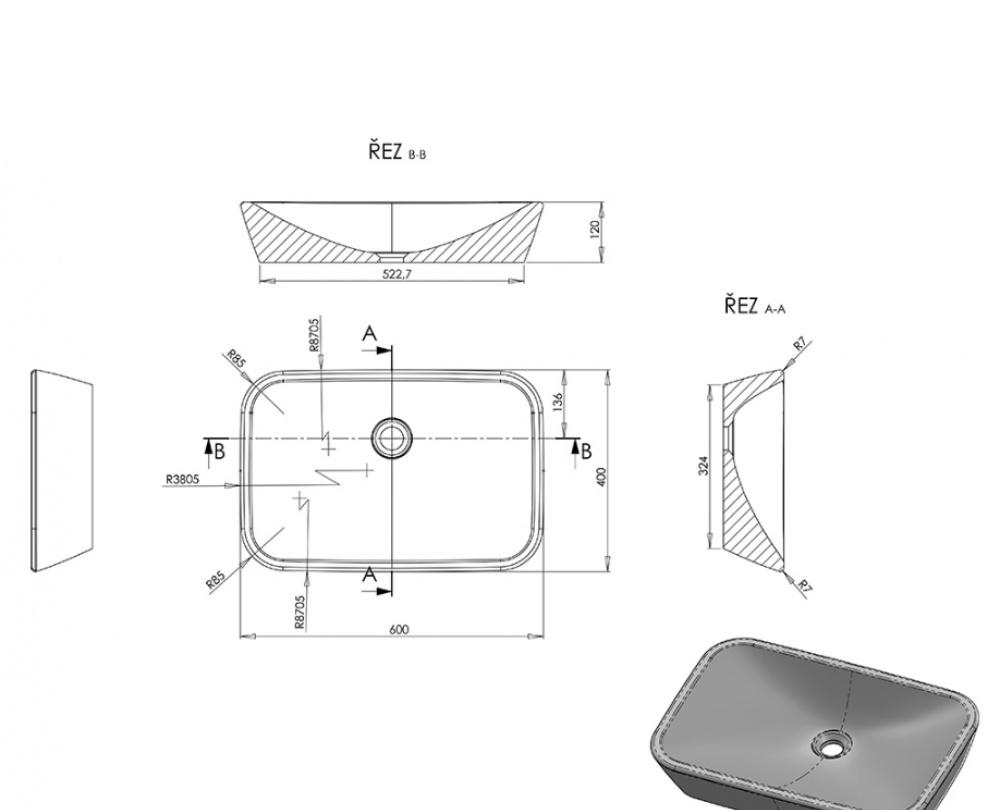 Ravak Ceramic R, Раковина, XJX01160002