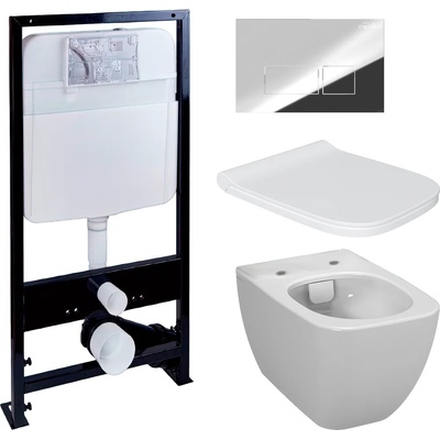 Vitra Shift, Унитаз подвесной с инсталляцией и кнопкой, PN48199WC