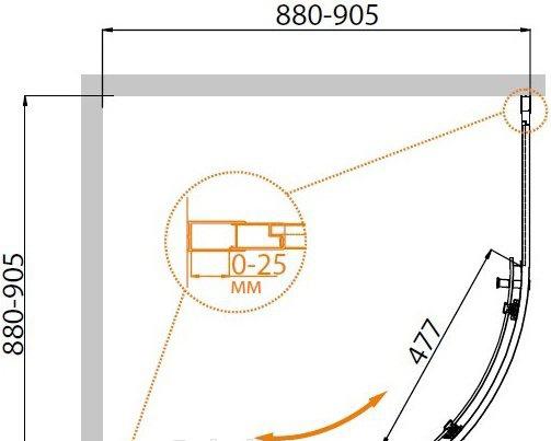 Душевой уголок - Cezares, Molveno, 90x90x195 см, R-1-90-C-Cr-IV / MOLVENO-R-1-90-C-Cr-IV